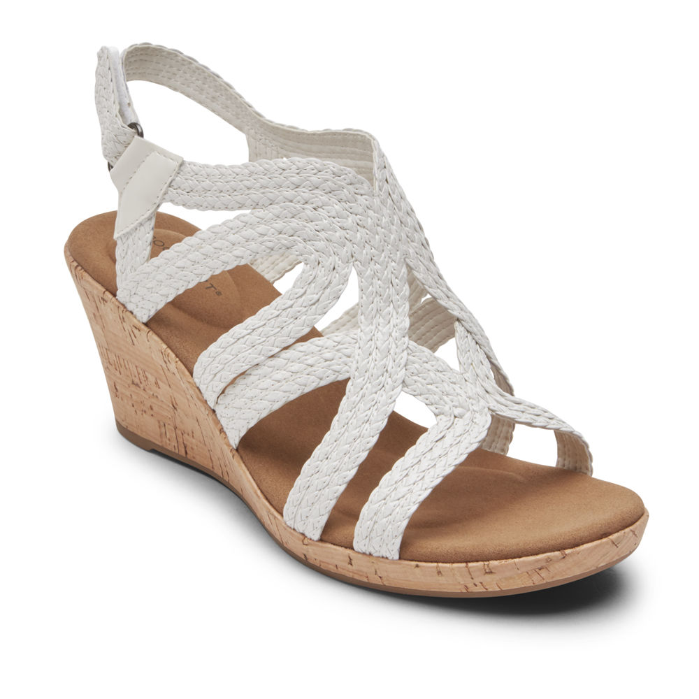 Sandálias Rockport Mulher Branco - Briah Braided - 03728PUXR